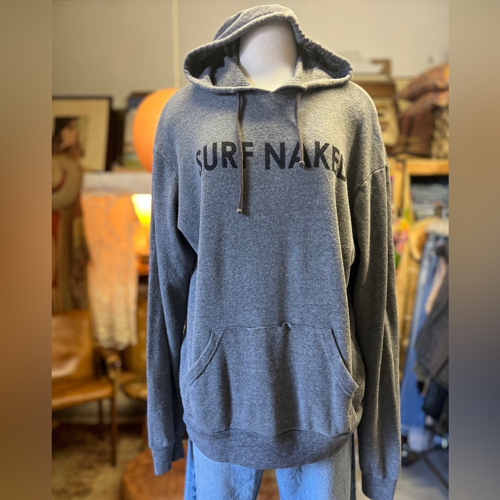 Rare Aviator Nation Surf Naked Charcoal Gray Hoodie Venice California XL